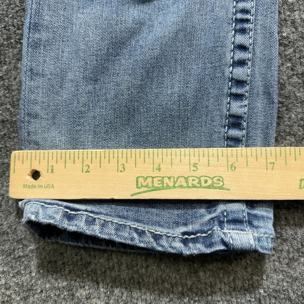BKE Jake Straight Jeans Mens 31x34 Light Wash Denim Stretch Embroidered Pocket